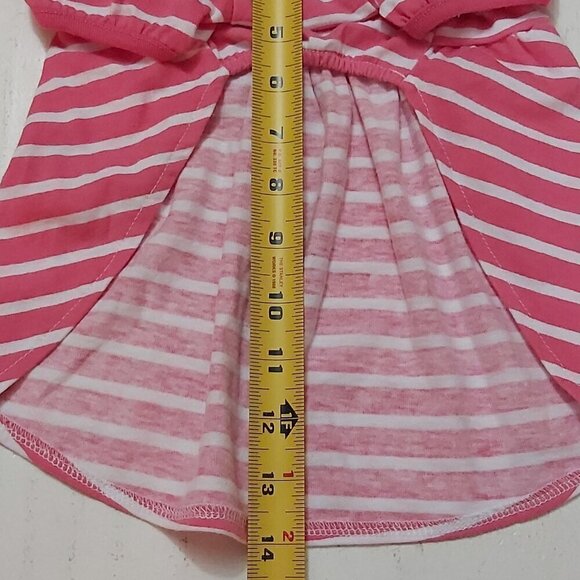 EUC Blueberry Large Pink & White Striped Dog Dress with Pink Collar & White Bow - Picture 5 of 6